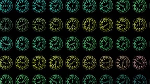 Glowing digital Clock Animation Pattern. Digital Clock Motion Animation. Futuristic Digital Time