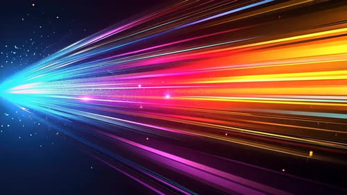 Dynamische, lebendige Lichtstreifen, die nach außen strahlen und ein Gefühl von Geschwindigkeit und Energie erzeugen