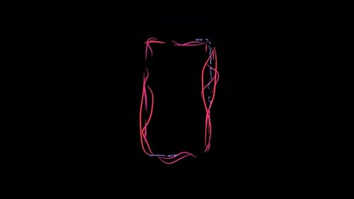 Letter I made of multicolor neon curves and lightnings on alpha. Loop 4k clip.