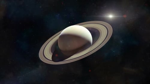 Der Planet Saturn schwebt im Weltraum