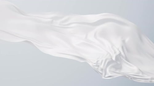 Abstract White Flowing Fabric Wave Animation