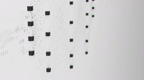 Closeup of Neural Network Model Concept LLM Structure Animation AI Big Data Processing Technology