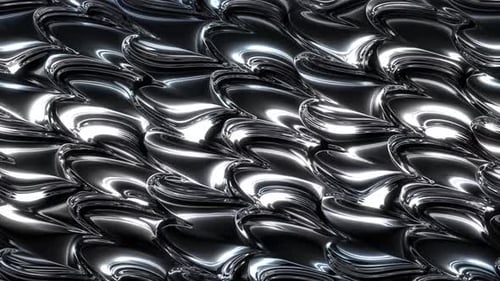Seamless Abstract Chrome Liquid Flowing Wave Animation