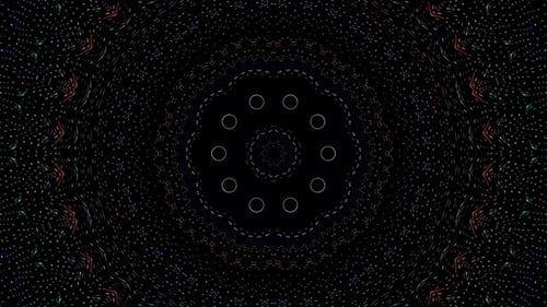 Abstract background moving stripes and flashing with shining light dots. Animation with circles