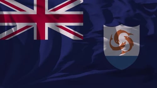 Waving Anguilla Flag Seamless Loop Animation