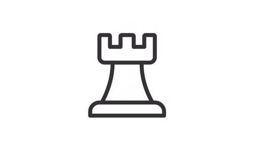 Kreative dünne schwarze Animation des Turmsymbols