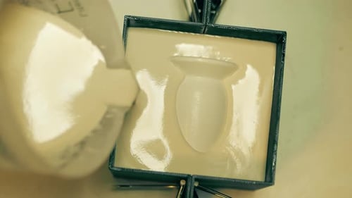 Liquid Resin Filling A Mold of A Vase