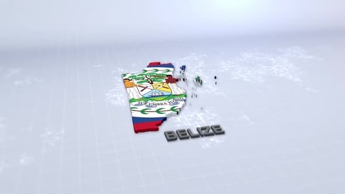 Belize Map With Flag