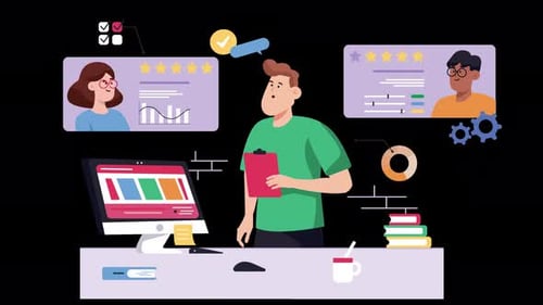 Flat Design Business Analytics Animation