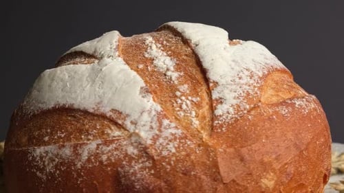 Baked Bread Loaf of Bread Fresh Bakery Products Healthy Food Concept Front View Homemade Sourdough