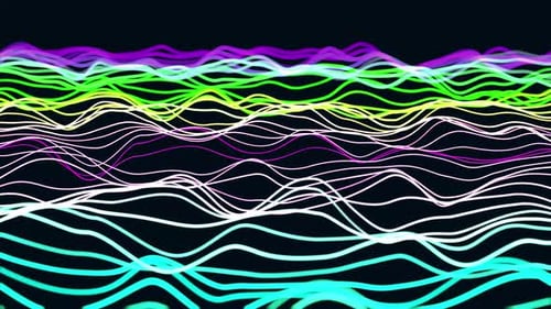 Abstract Digital wave with flowing Particles lines light motion loop Backgrounds Animation. Vd 397
