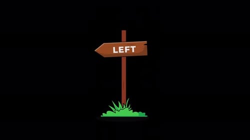 Left Direction Signs Arrows Animation Video - Transparent