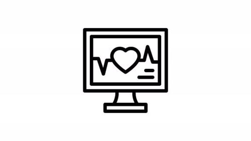 heart rate monitor line icon animation