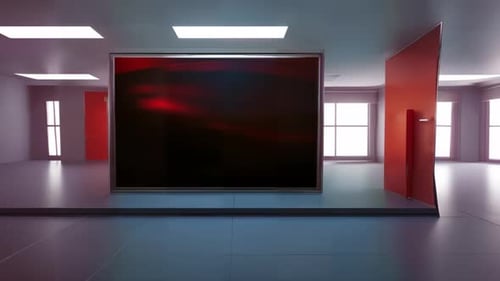 Sleek and Professional: Virtual News Studio with Chroma Footage