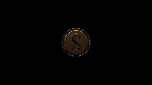 Coins rotating.Coins rotation animation on transparent background. Rotating gold coins.Alpha channel