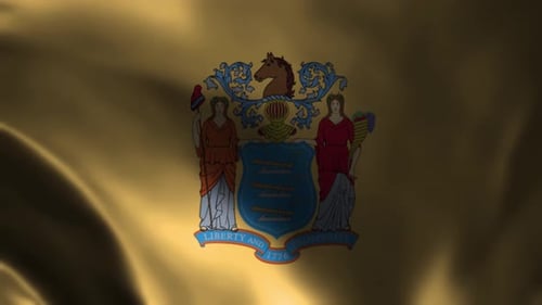 Wehende Flagge des Bundesstaates New Jersey. Flagge von New Jersey Waving Animation
.