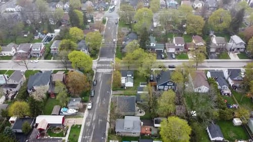 Aerial View of a Quiet Suburban Neighborhood