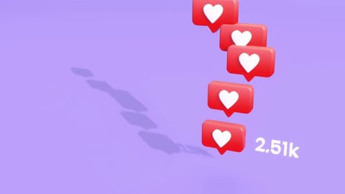 Social Media Likes Counter with Heart Icons