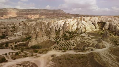 Superbe vue aérienne de Rose Valley en Cappadoce, Turquie