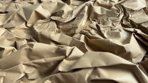 Brown Crumpled Paper, Dolly Shot