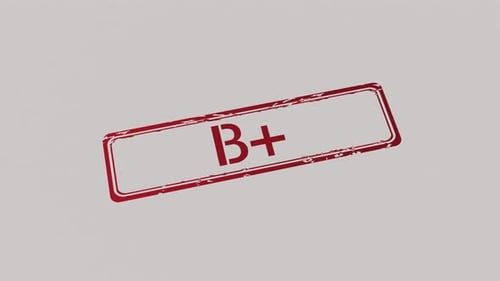 Animated B+ Grade Rubber Stamp Mark