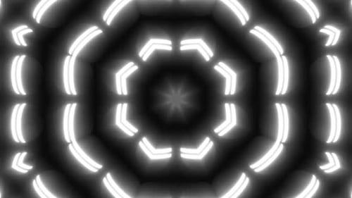 Luces brillantes dinámicas que crean una animación caleidoscópica moderna