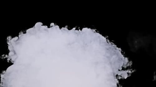 Smoke or Vapor Clouds with Alpha Channel Rise Up in Slow Motion
