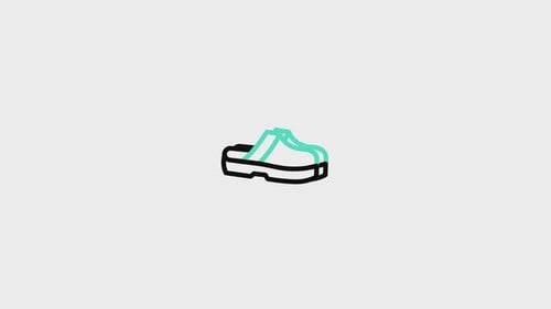 Minimalist Line Drawing Shoe Reveal Animation with Fill