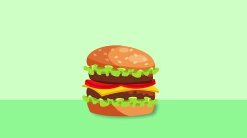 Falling Burger Animation