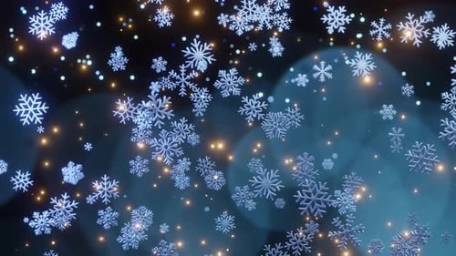FloCONS DE NEIGE BLEUS DE NOËL AVEC FOND DE LUMIÈRES