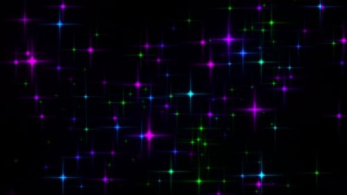 Colorful Night Sky Twinkle Star Background Loop V3