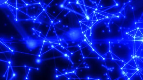 Abstract blue energy lines plexus triangles magical bright glowing futuristic hi-tech