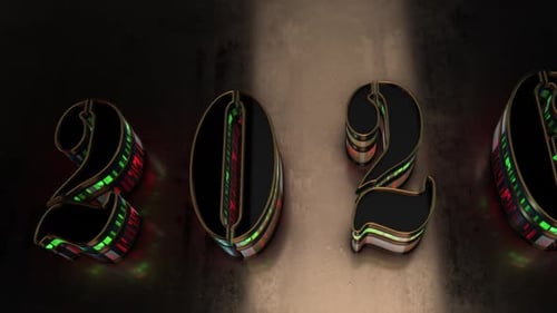 Modern 3D Numbers 2026 with Festive Lights Animation