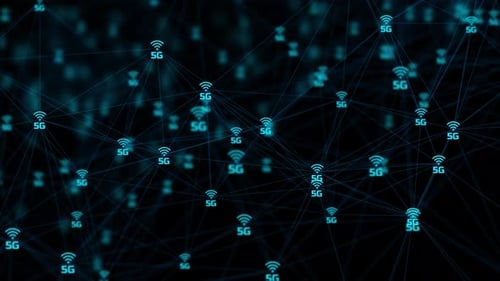 Futuristic 5G Network Connection Background Loop