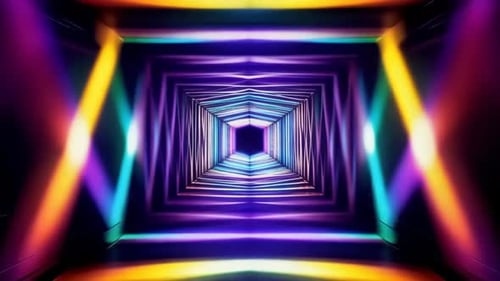 Neon Abstract Futuristic Tunnel Motion Background