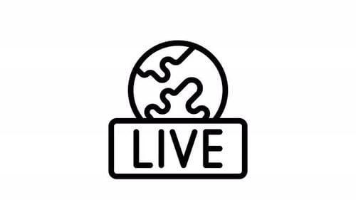 animación de iconos de línea de transmisión en vivo