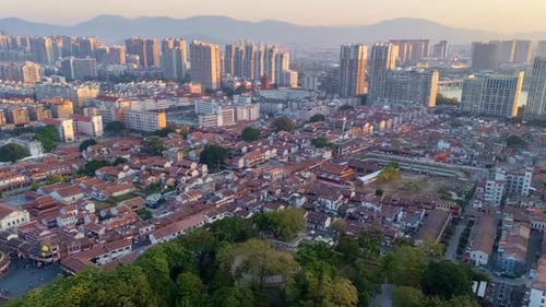 Time-lapse Aerial of Ancient Architecture in Zhangzhou, China