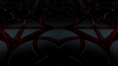Abstract Background with Black and Red Elements, Unique Design, 3D Render, Figure, Exclusive, Shape