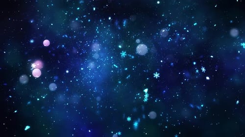 Winter Snowflakes and Bokeh Particles Festive Background