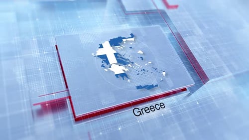 Greece Map Flag Reveal for News Corporate Broadcasts