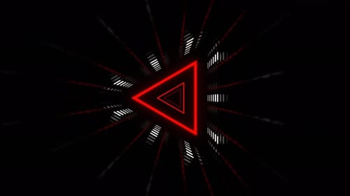 White And Red Strobe Light In Triangular Futuristic Tunnel Background Vj Loop In 4K