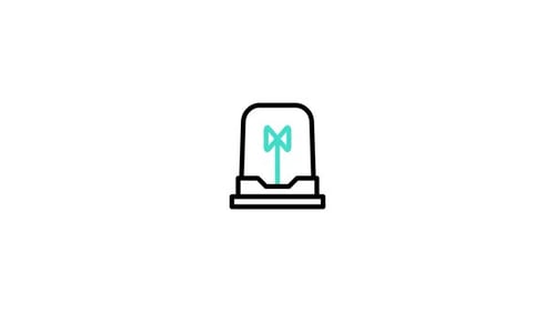 Animated Minimalist Siren Warning Light Icon Loop