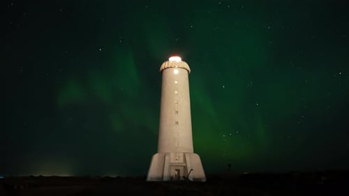 Aurora Borealis Northern Lights in Iceland Real Night Sky with Stars Time Lapse