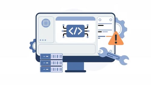 Animated Flat Design IT Support and Development Icons
