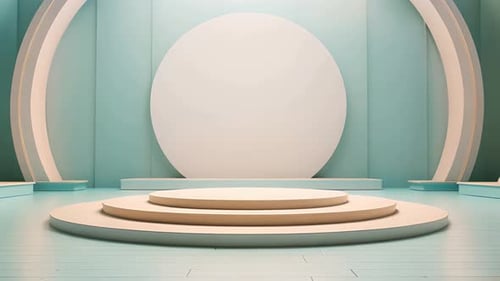 Podium Futuristische Vitrine mit Plattform für Produktausstellungen. Leeres modernes Bühnendisplay