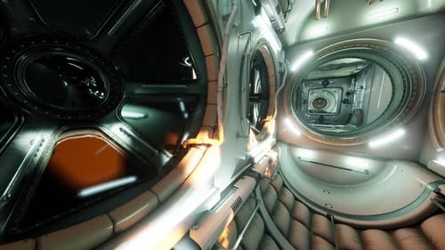 Interior of Futuristic Internation Space Station