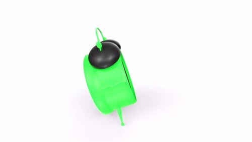 Bright Green Alarm Clock with Black Bells