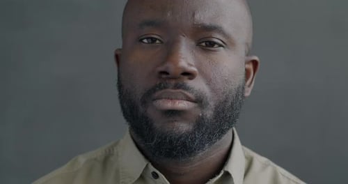 Close-up Portrait of Adult Man with Beard