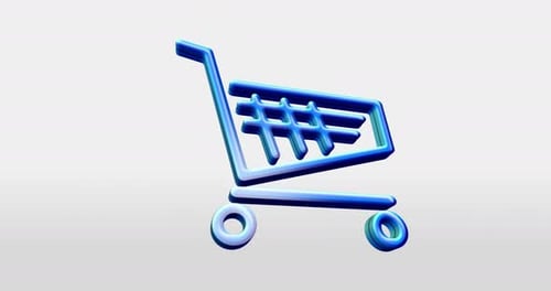 Shopping cart e-commerce business 3d symbol loop seamless