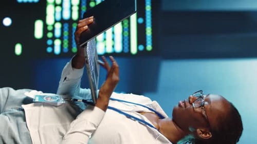 Vertical Video Executive Strolls Through Data Center